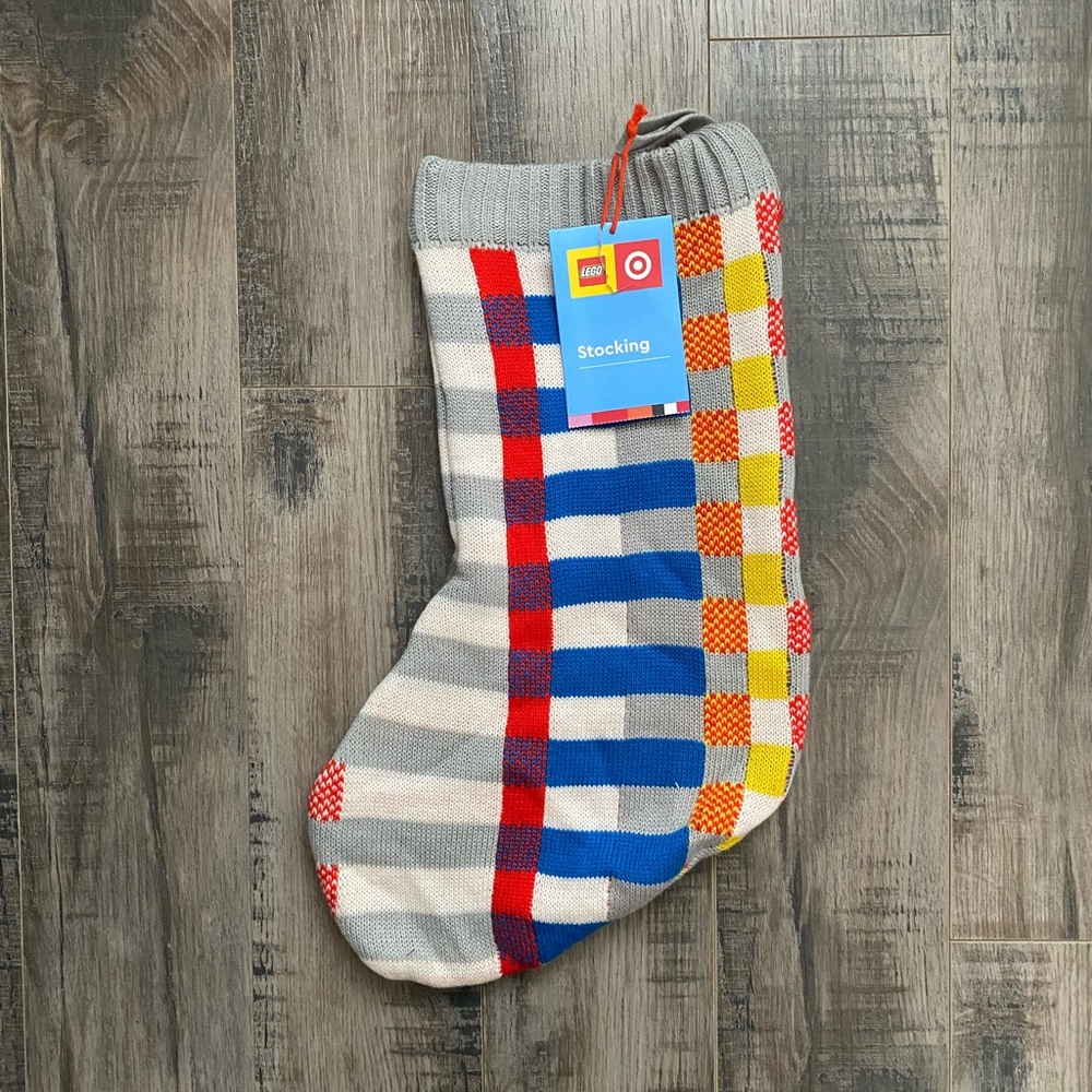 Lego x Target Color Block Stripe Sweater Knit Holiday Stocking - Picture 4 of 4